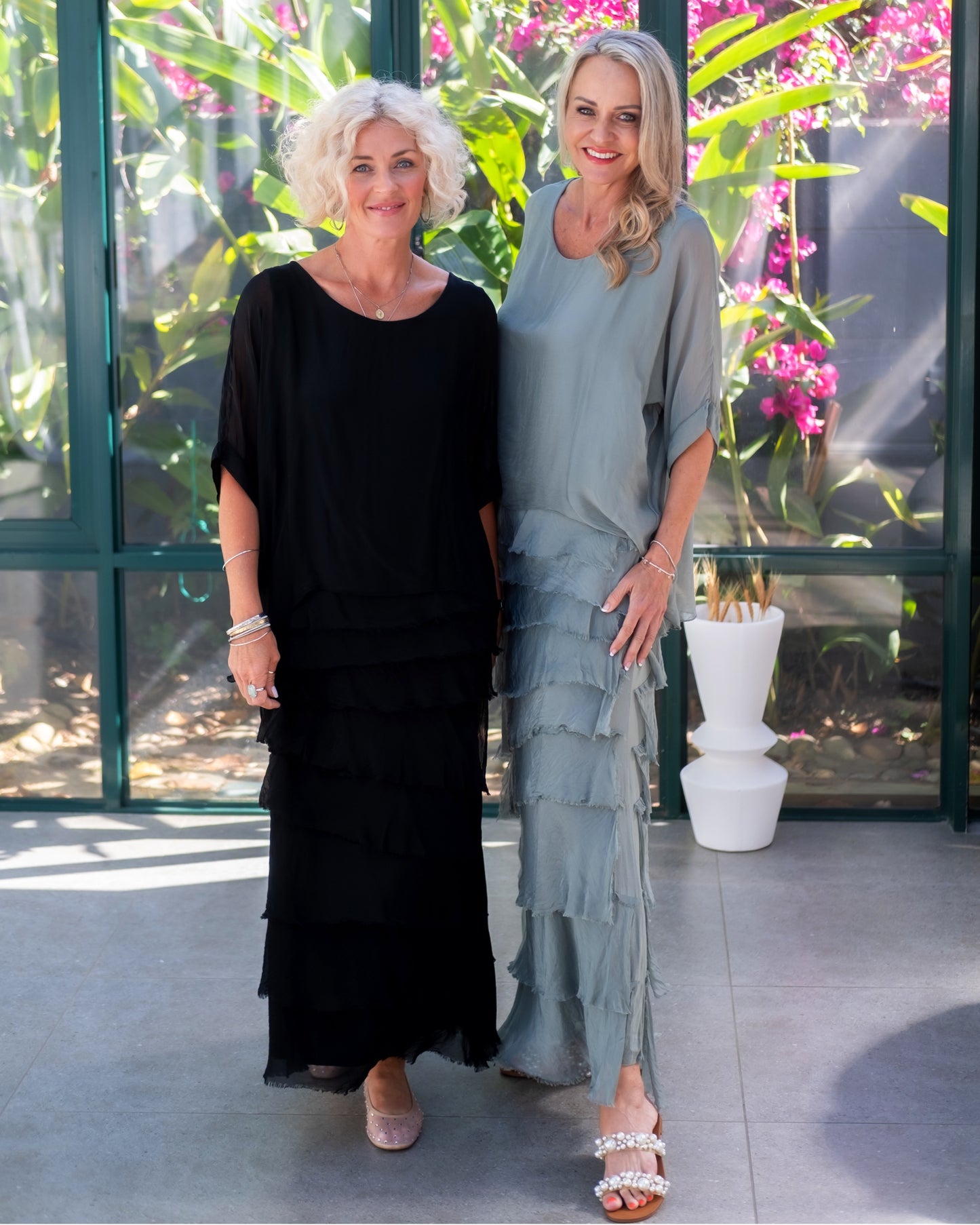 Fantasy Layer Silk Top | Sage