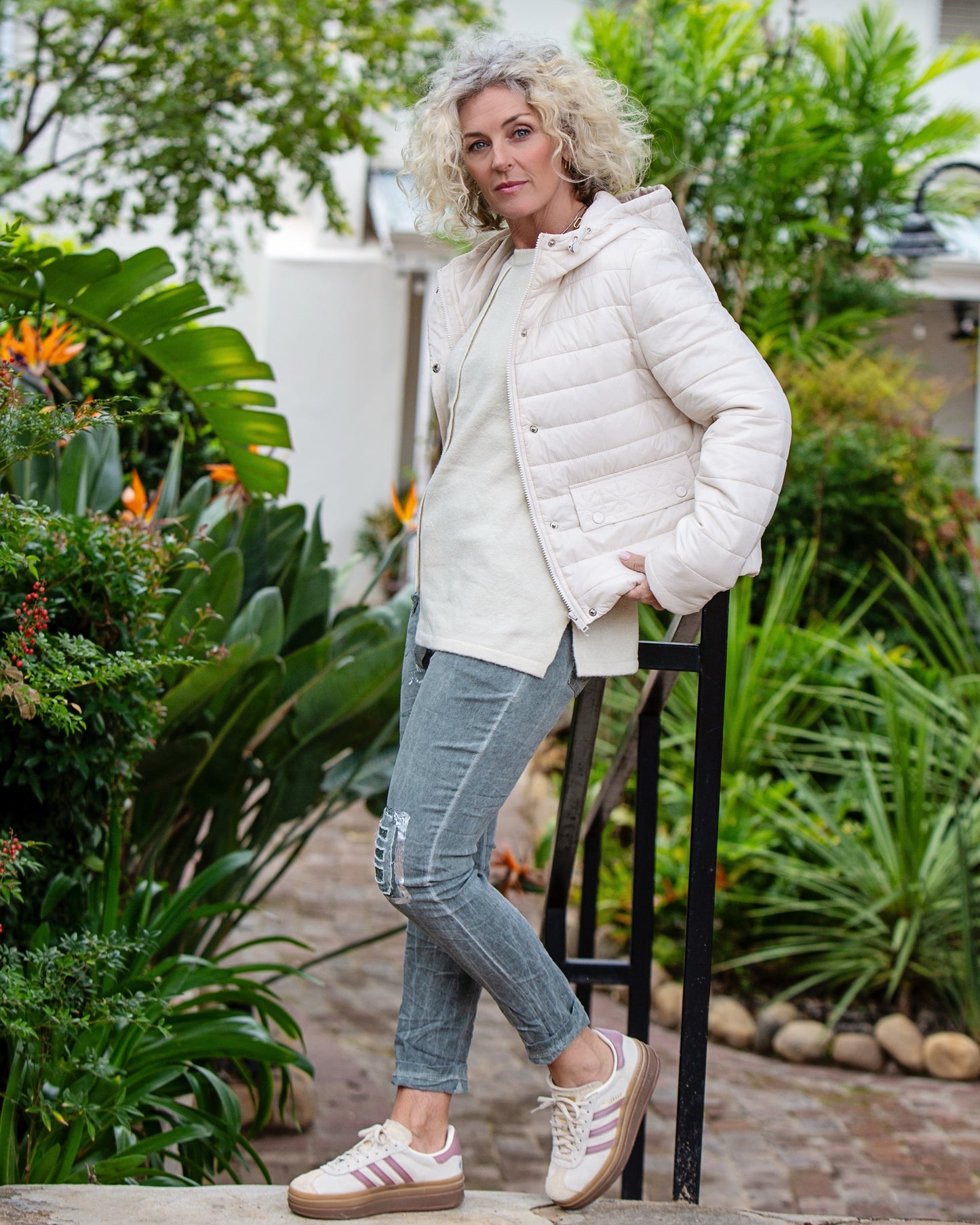 Featherline Puffer Jacket | Beige