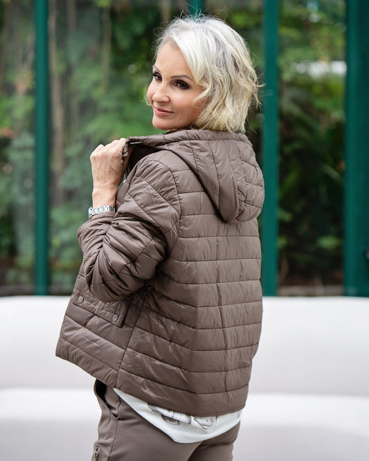 Featherline Puffer Jacket | Mocha