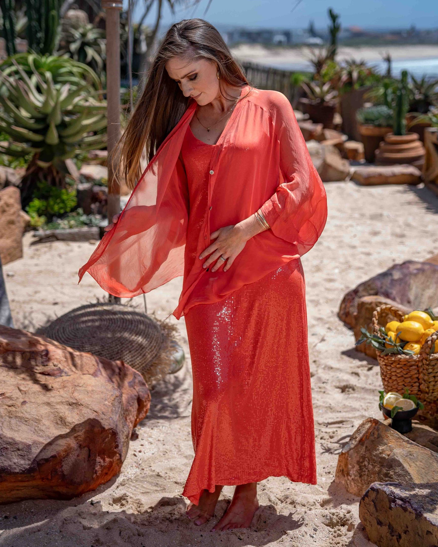 Festive Feel Sequin Dress | Watermelon