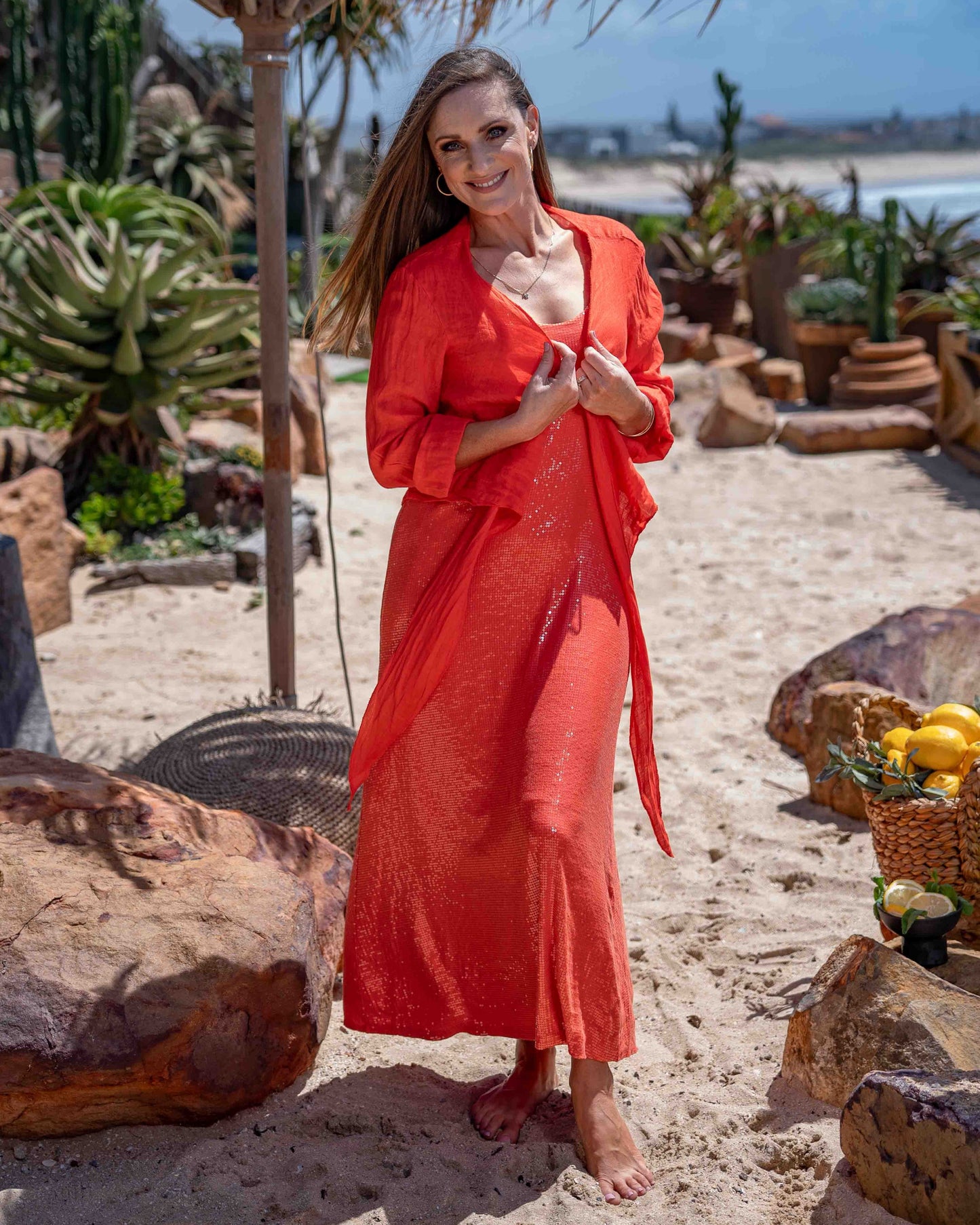 Festive Feel Sequin Dress | Watermelon