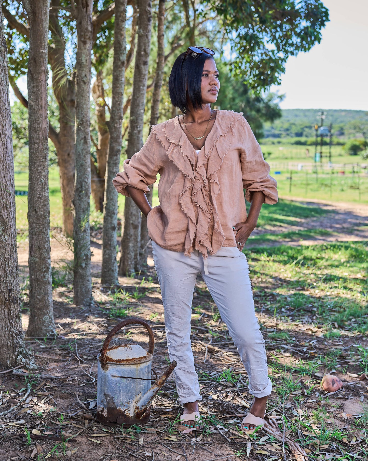 Florence Flow Linen Shirt | Biscotto