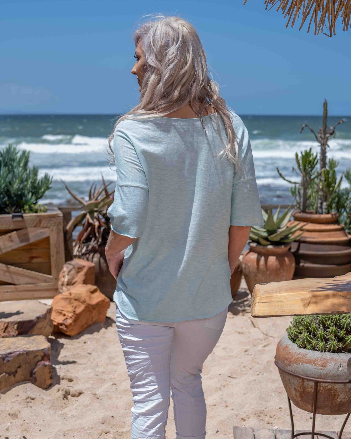 Foil Pocket Top | Aqua