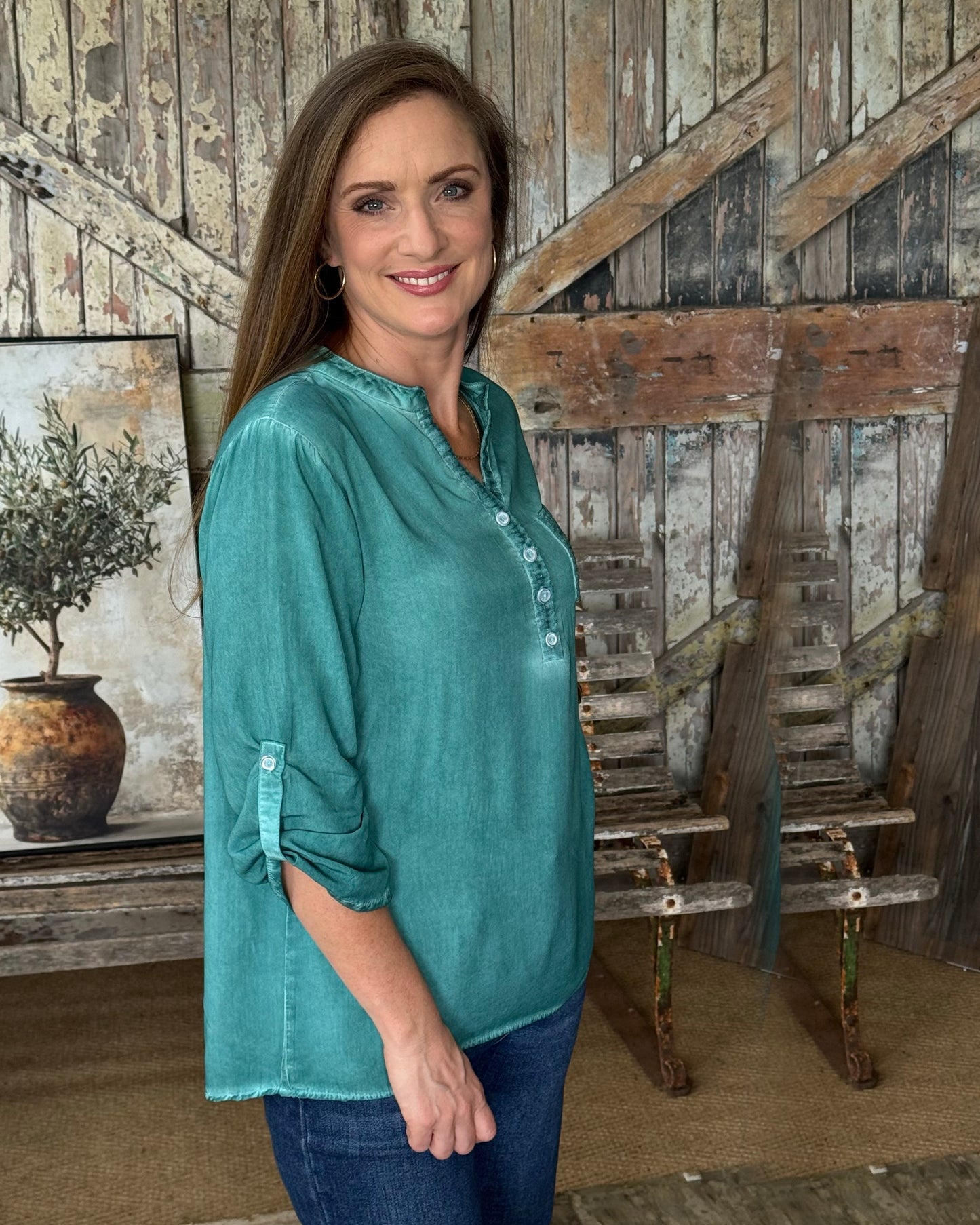 French Kiss Shirt | Teal