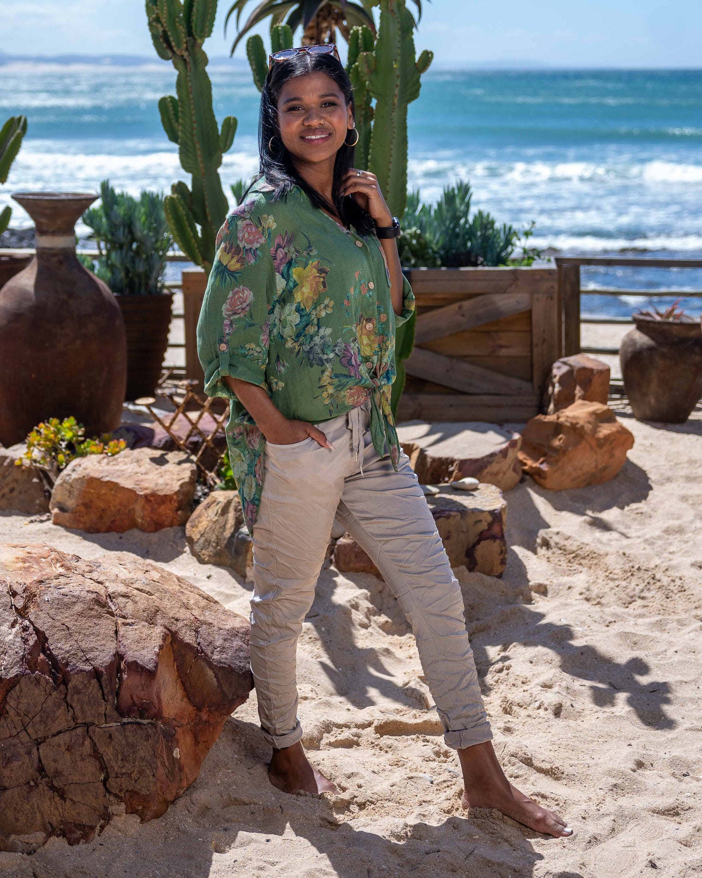 Garden Party Linen Shirt | Green