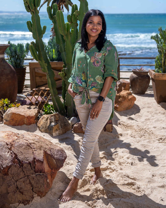 Garden Party Linen Shirt | Green