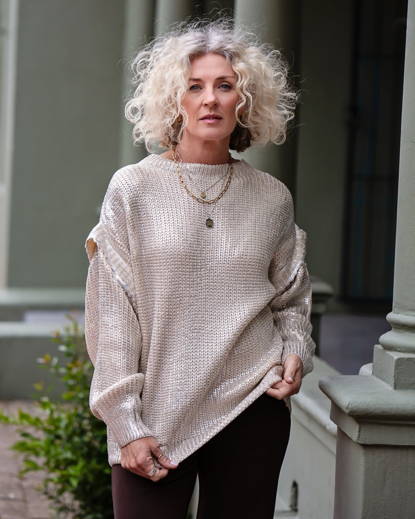 Metallic Foil Knit