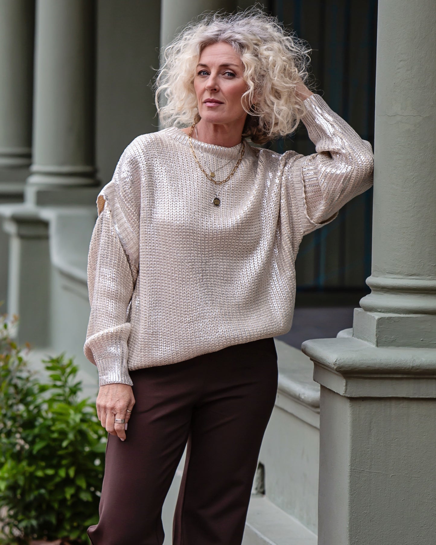 Metallic Foil Knit