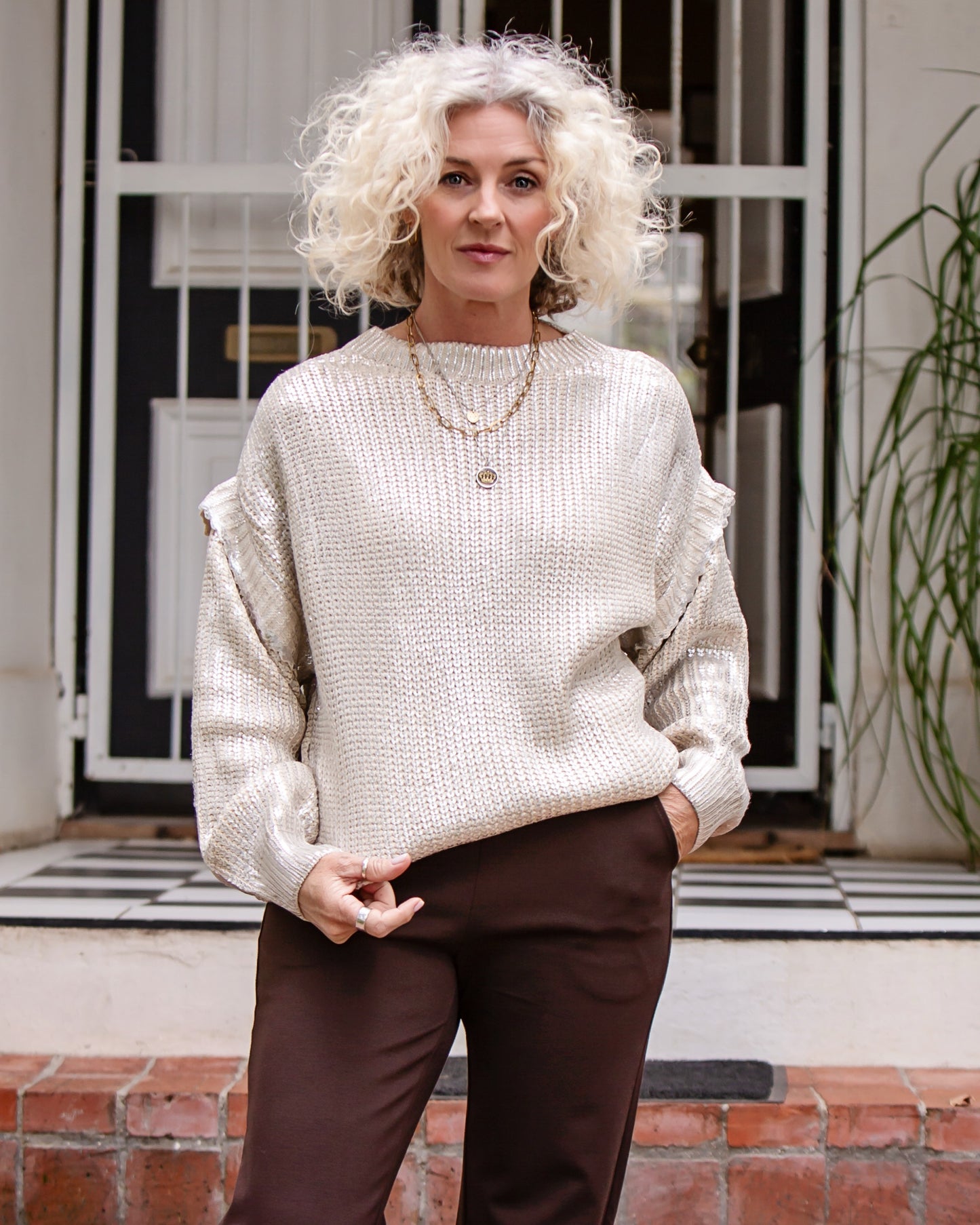 Metallic Foil Knit