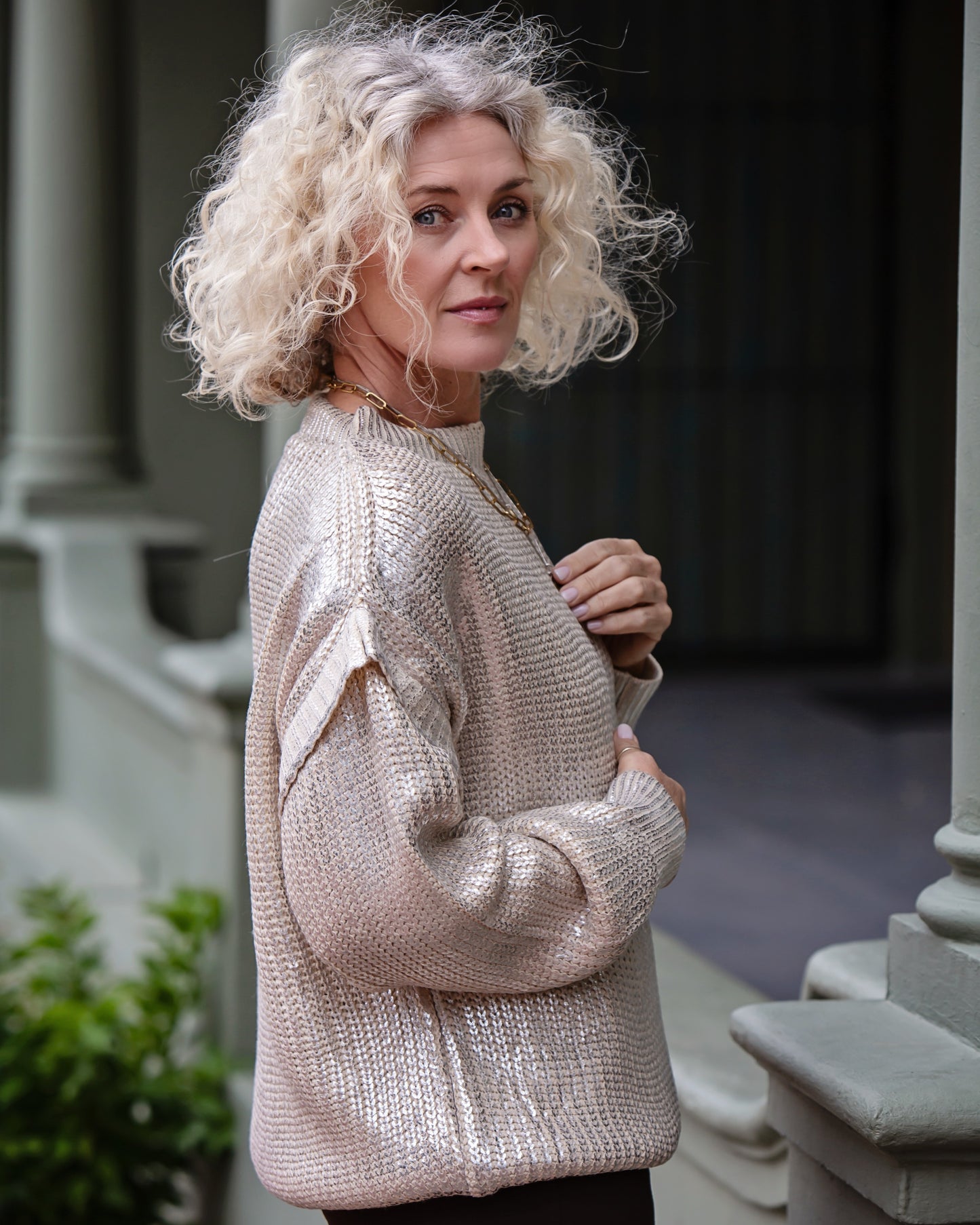 Metallic Foil Knit