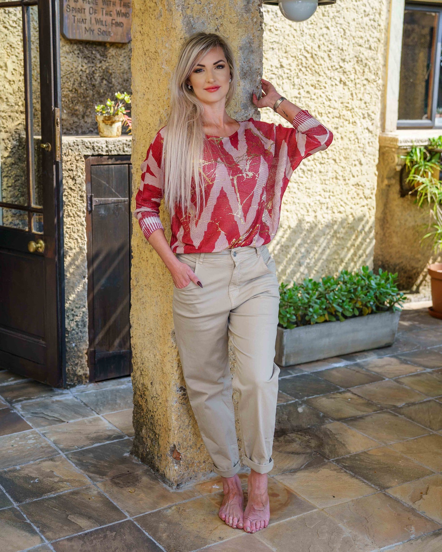 Harmony Knit | Crimson Gold