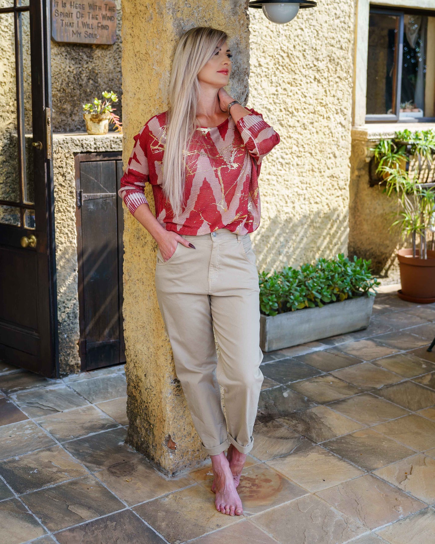 Harmony Knit | Crimson Gold
