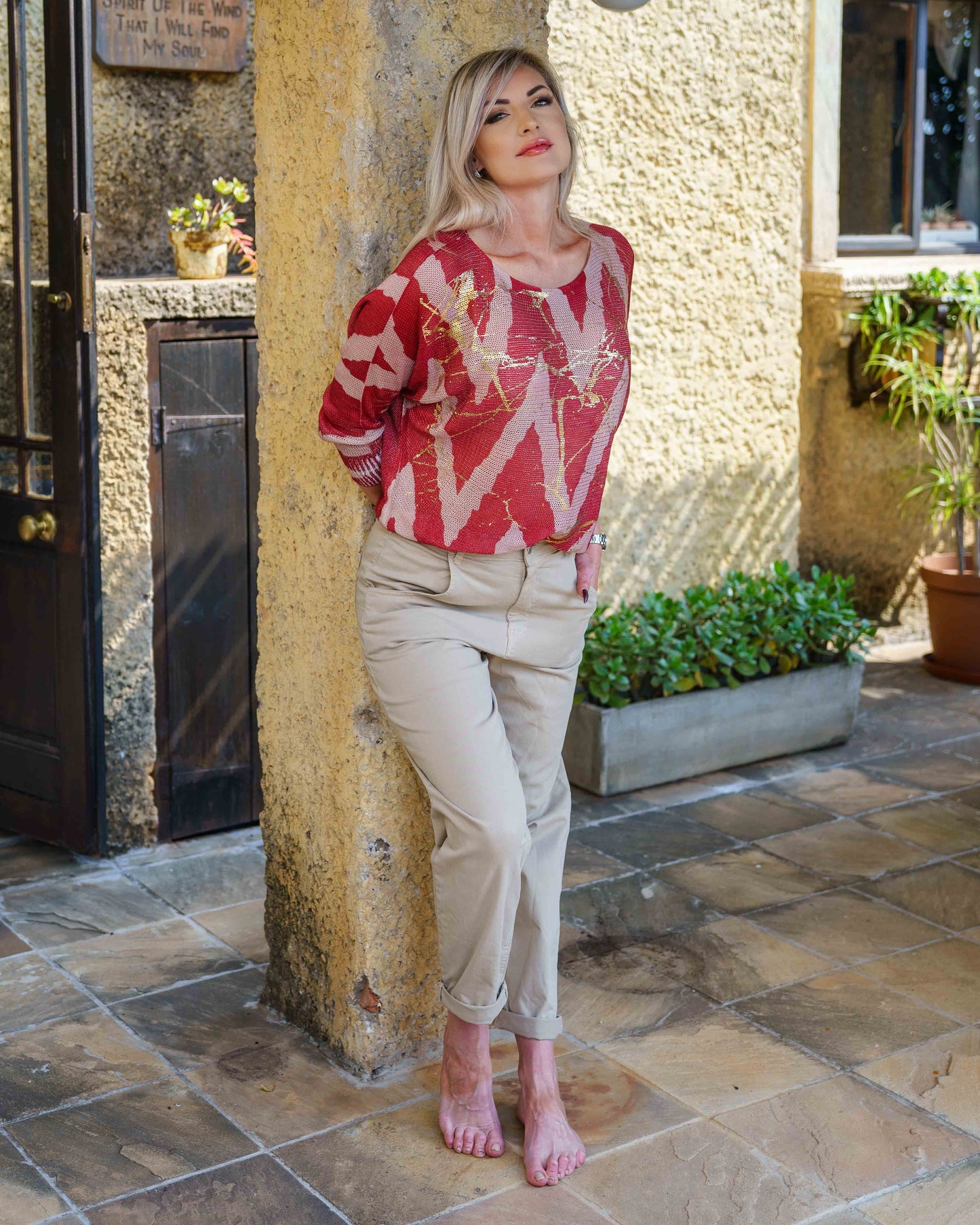 Harmony Knit | Crimson Gold