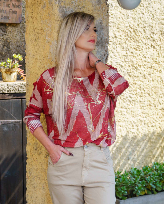 Harmony Knit | Crimson Gold