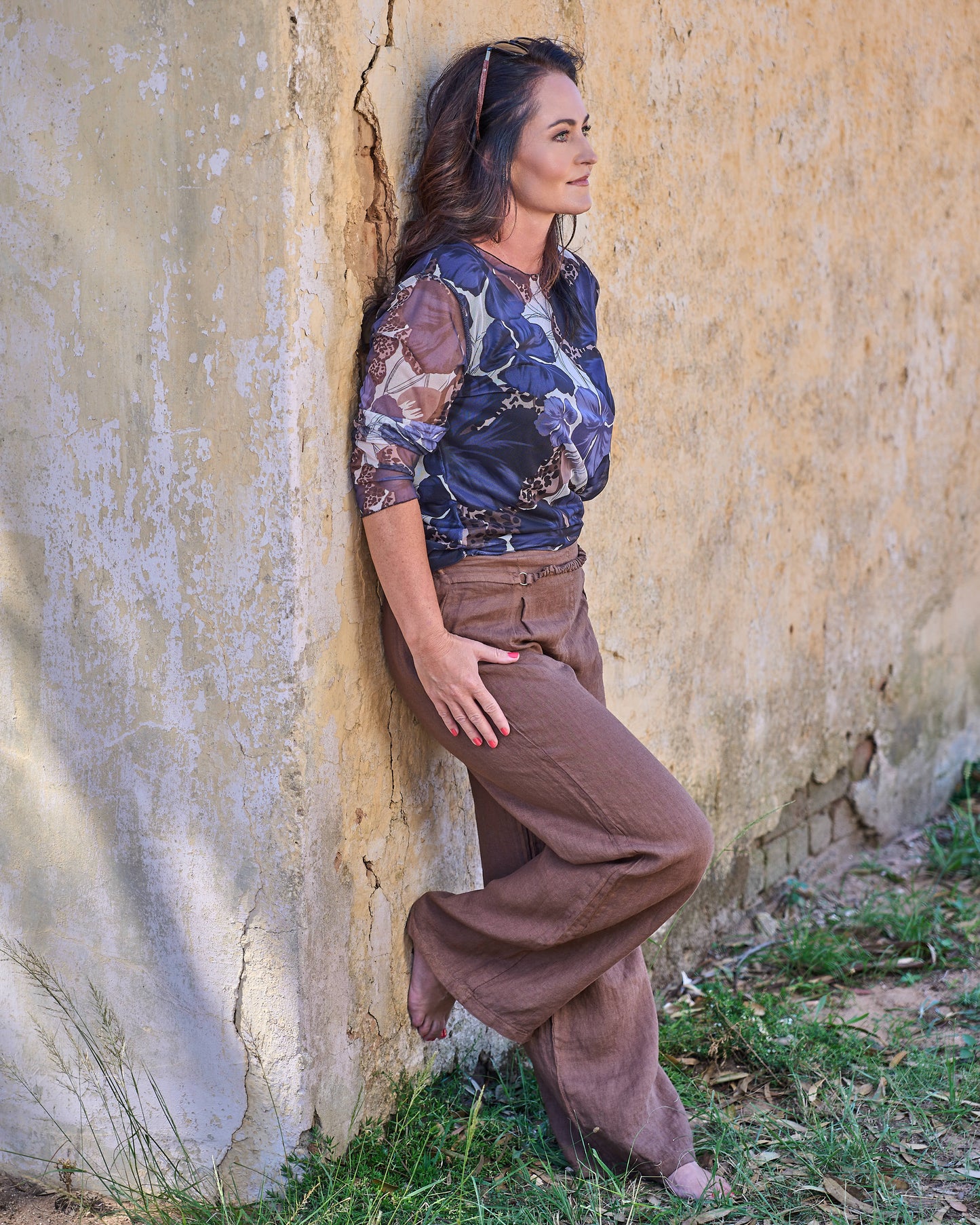 Heart Beating Mesh Top | Navy