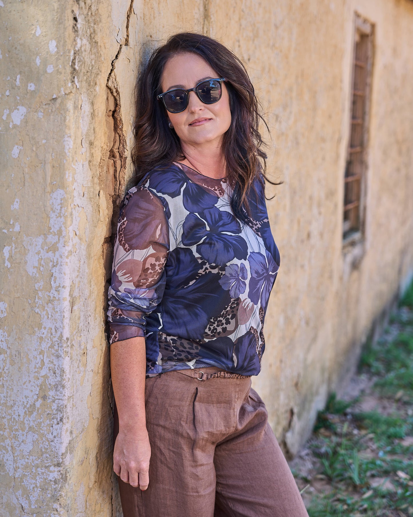 Heart Beating Mesh Top | Navy