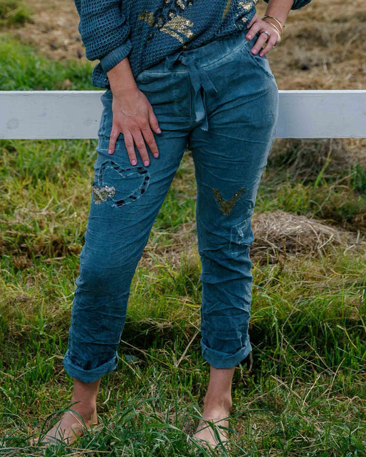 Heartbeat Drawstring Pants | Forest