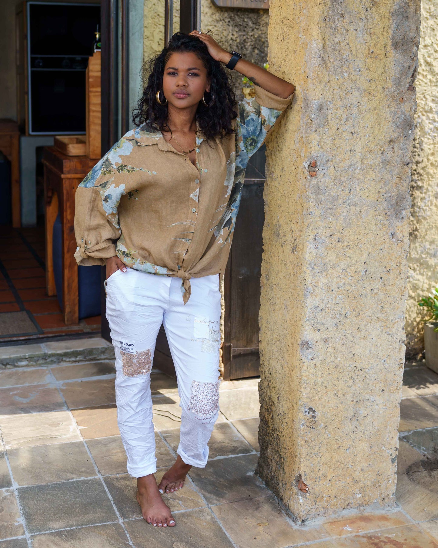 High-Low Elegance Top | Camel