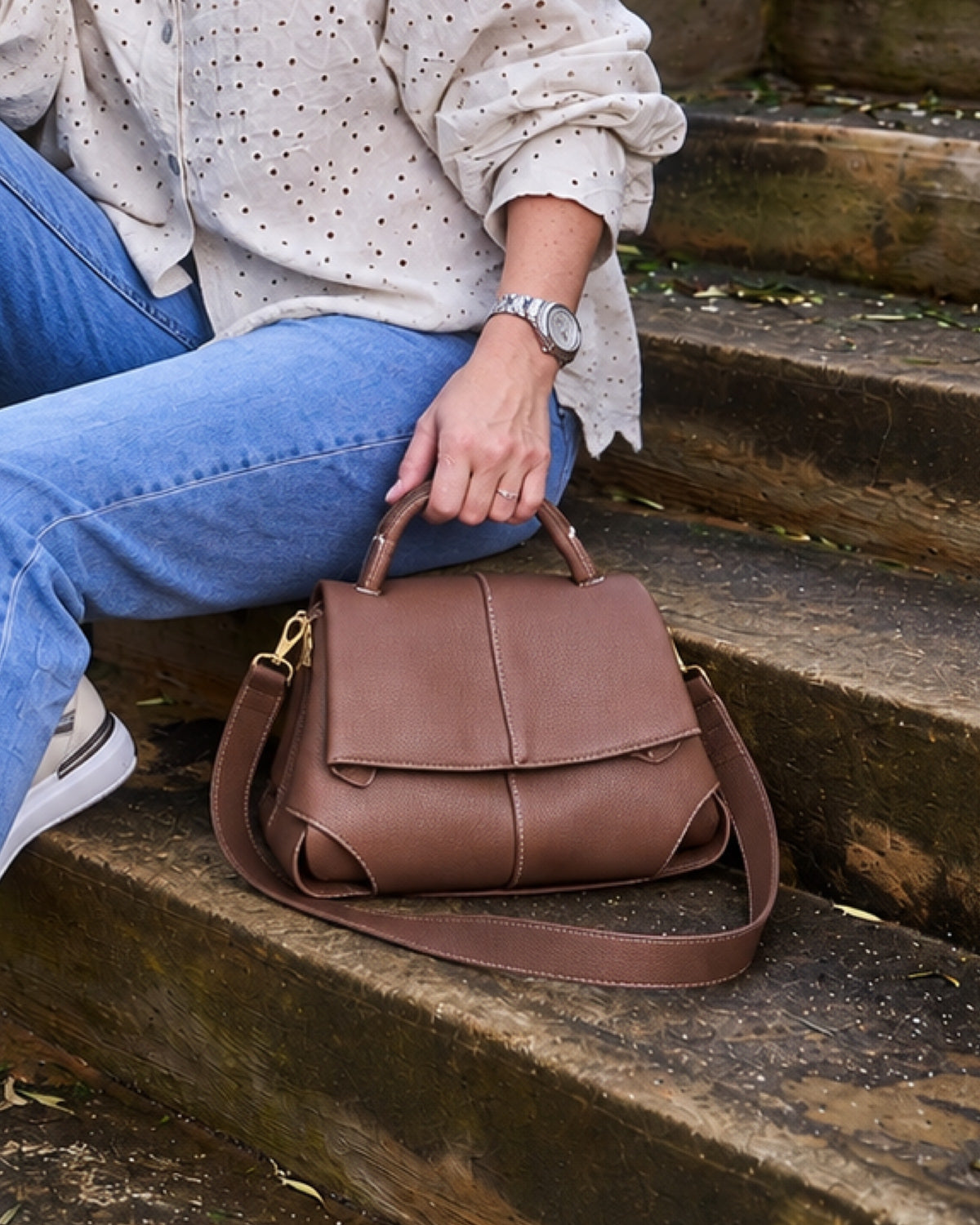 The Milano Crossbody Bag | Choc Brown