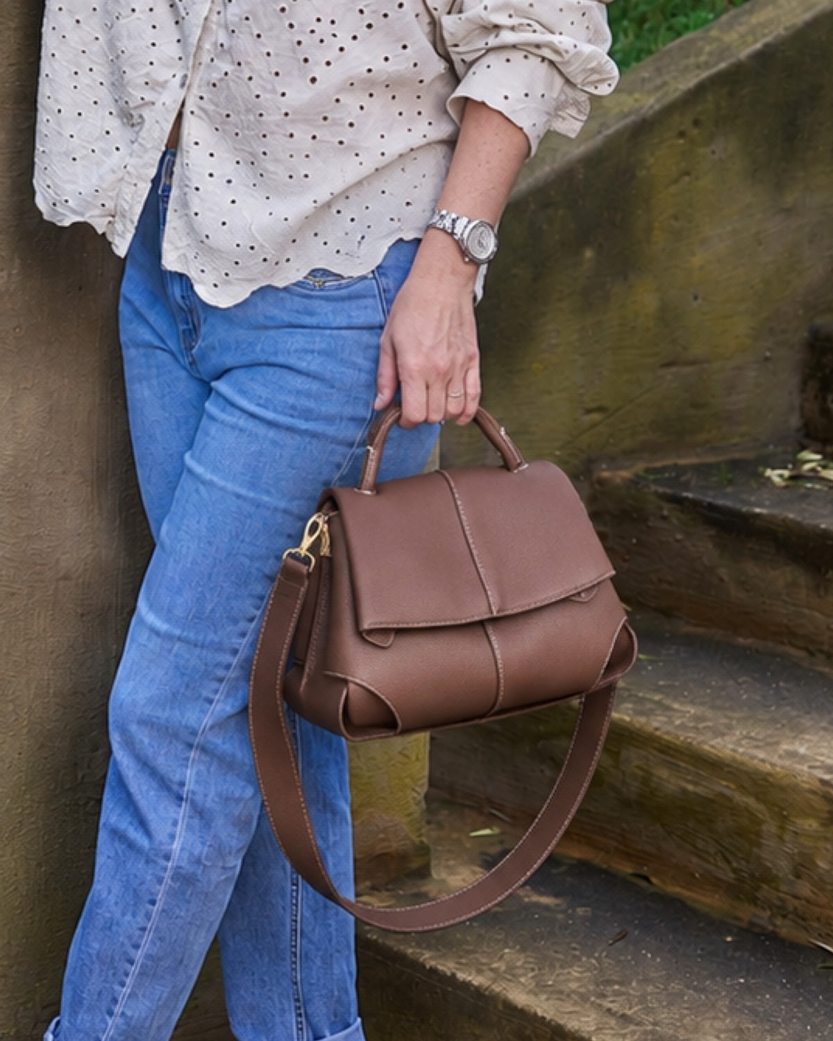 The Milano Crossbody Bag | Choc Brown