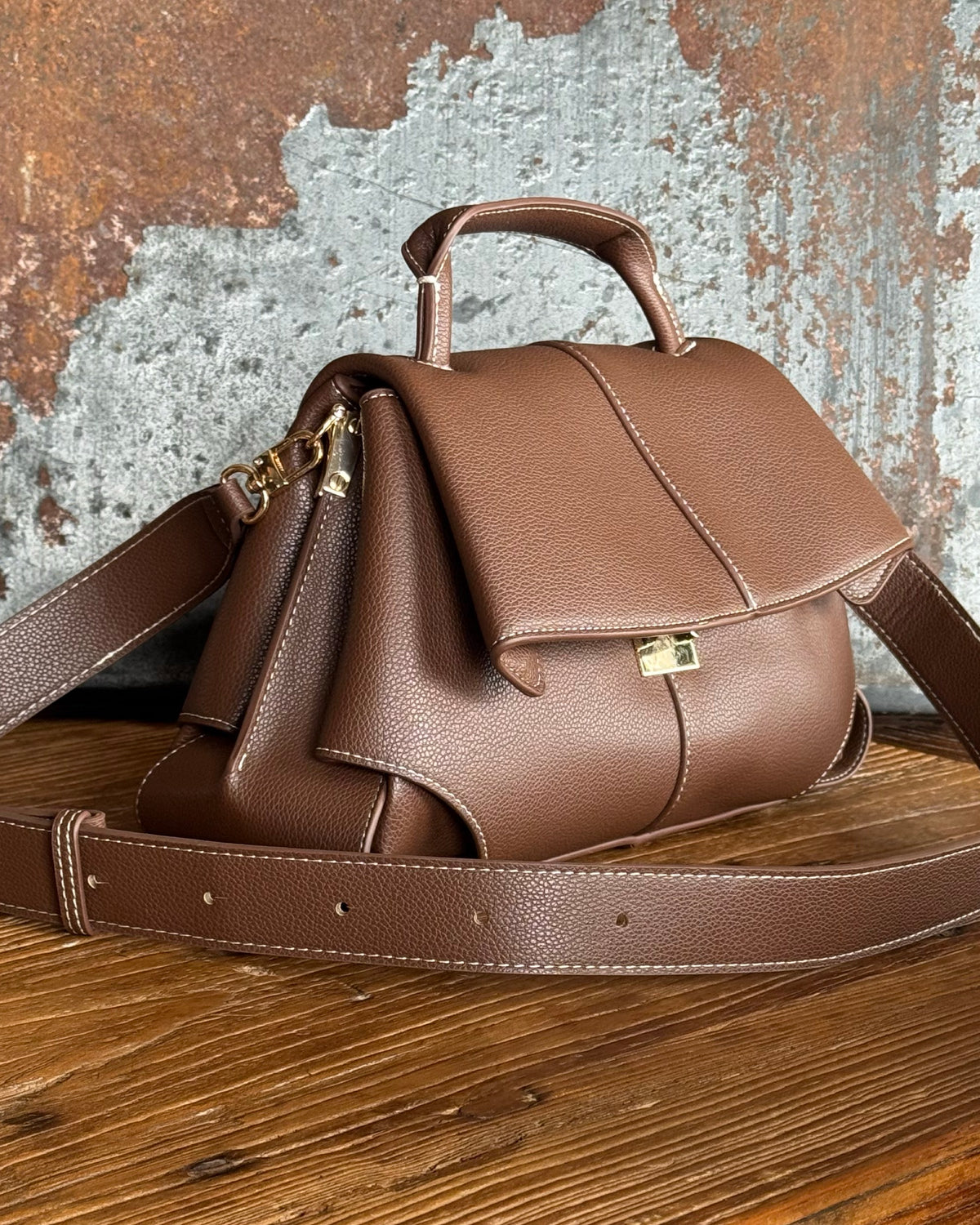 The Milano Crossbody Bag | Choc Brown