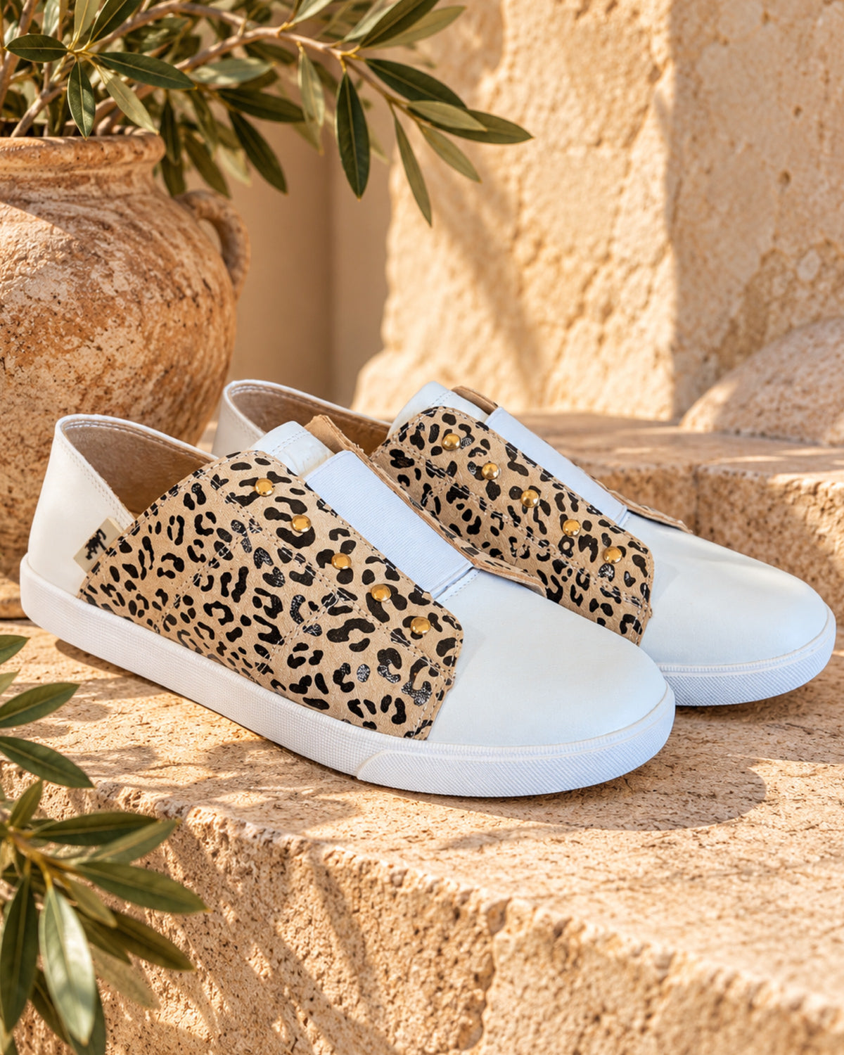 Vicki White + Elastic Slip On | White