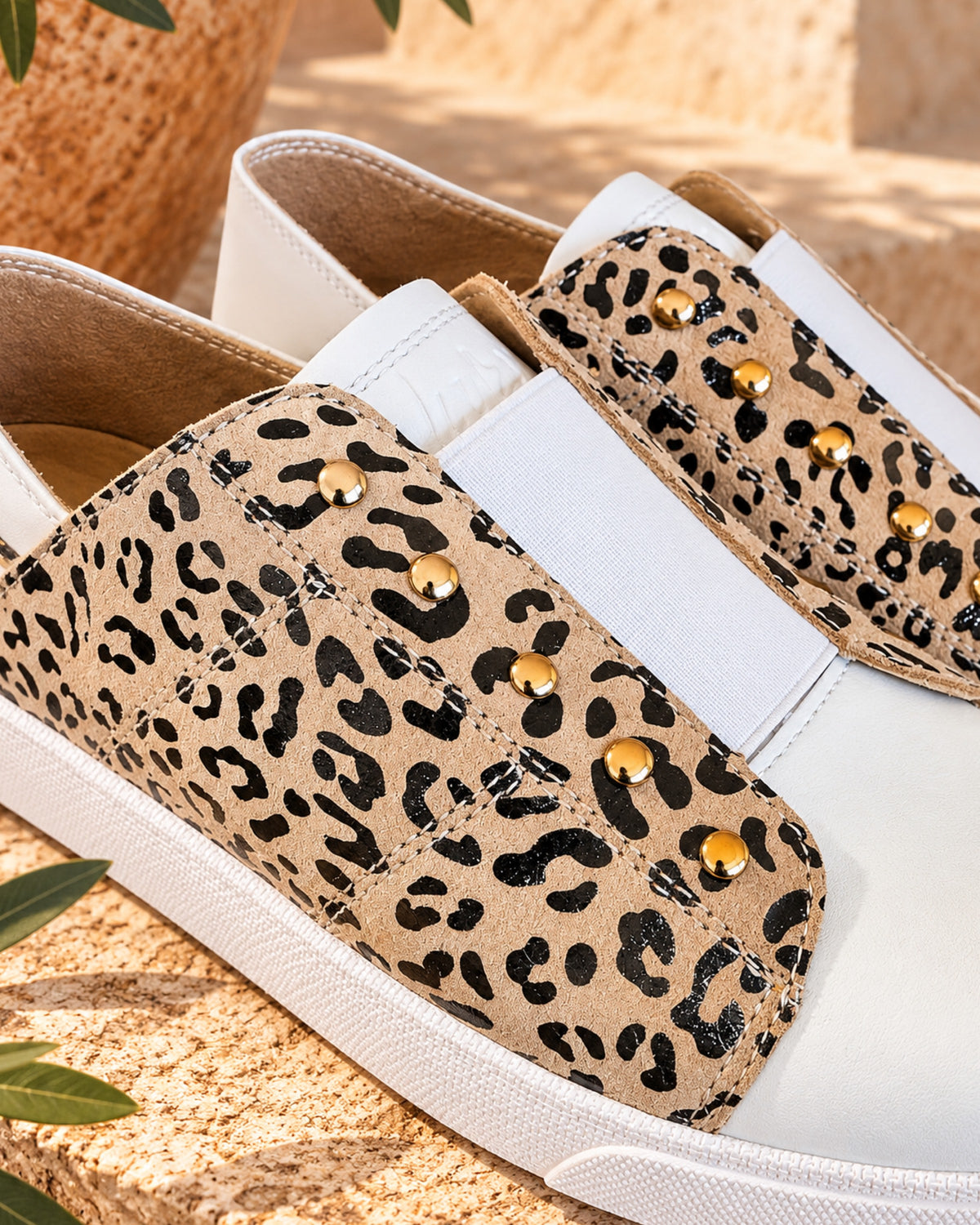 Vicki White + Elastic Slip On | White