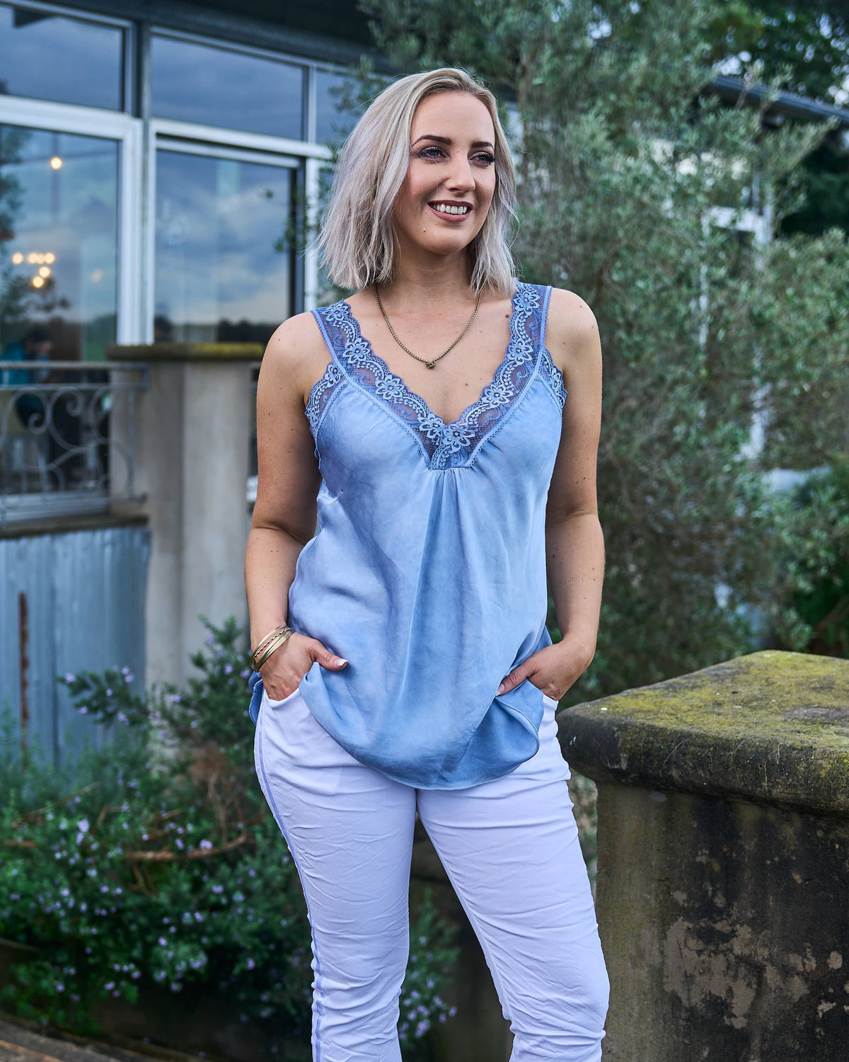 Portofino Lace Cami | Blue