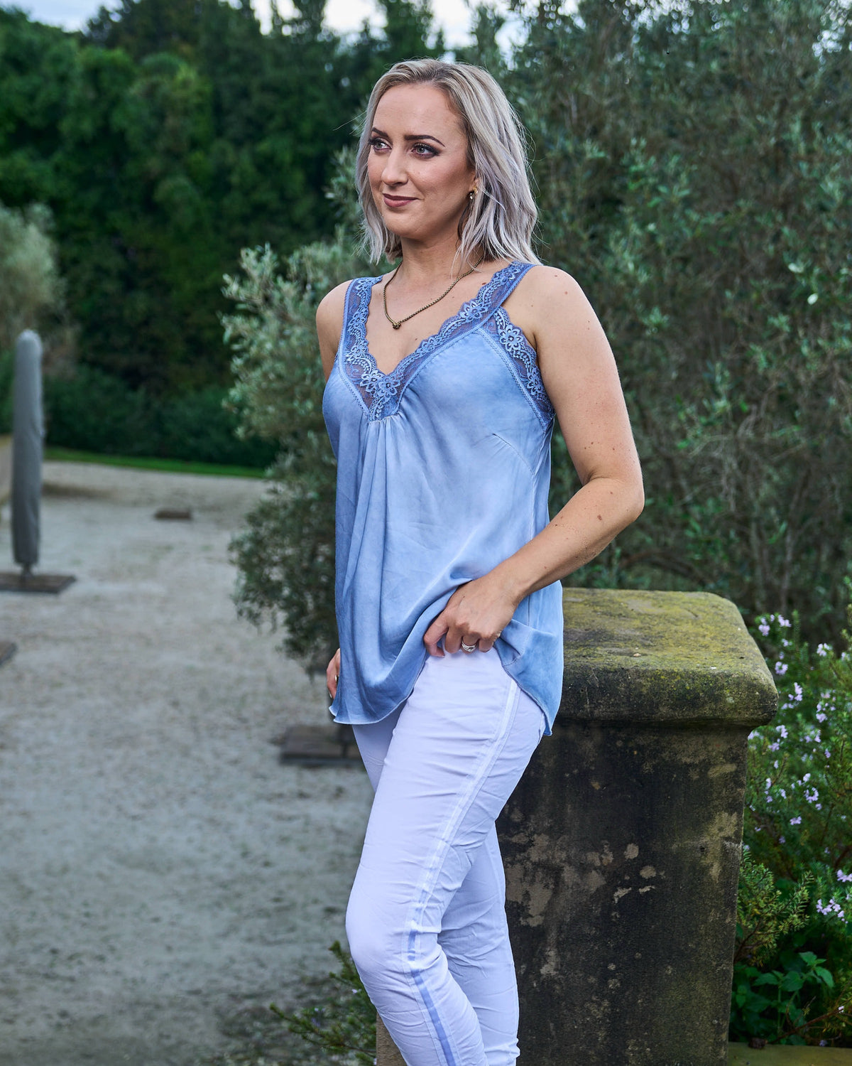 Portofino Lace Cami | Blue