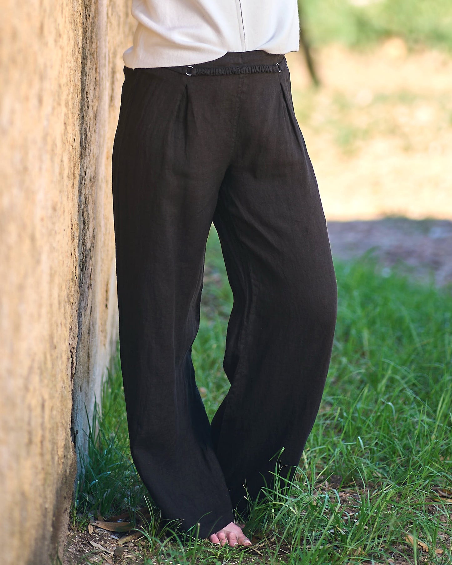 Step By Step Linen Pants | Black