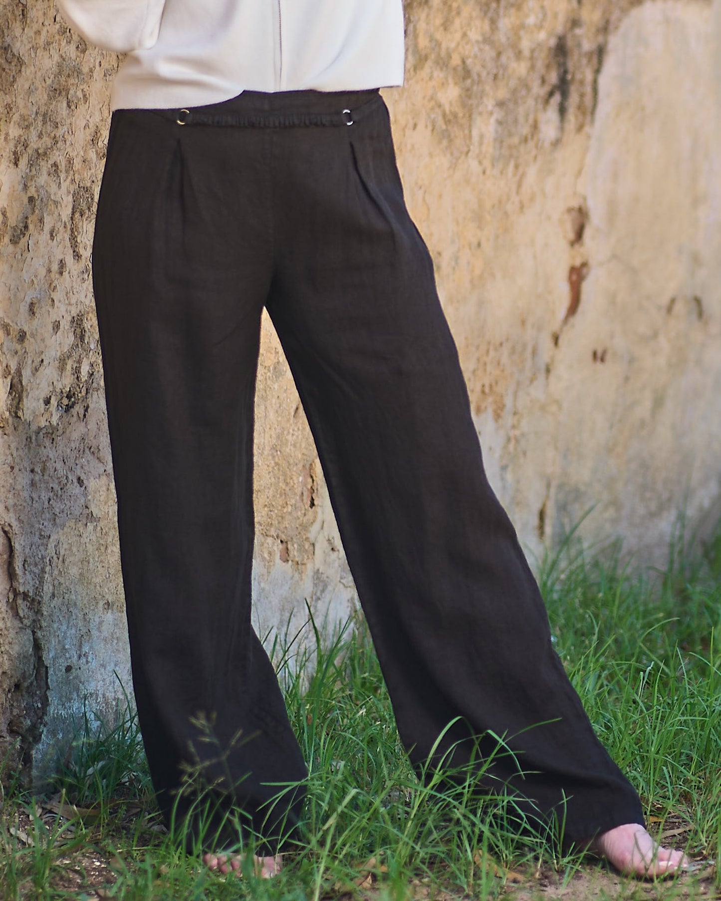 Step By Step Linen Pants | Black