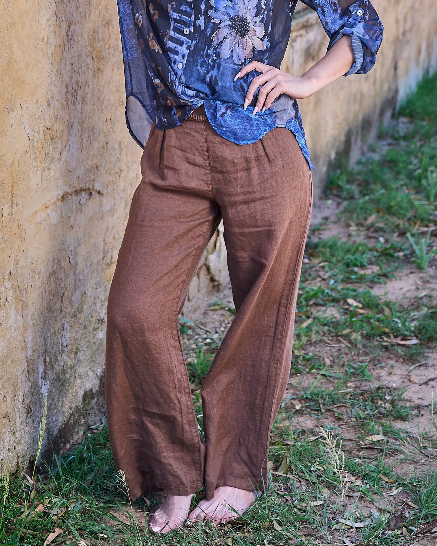 Step By Step Linen Pants | Chocolate