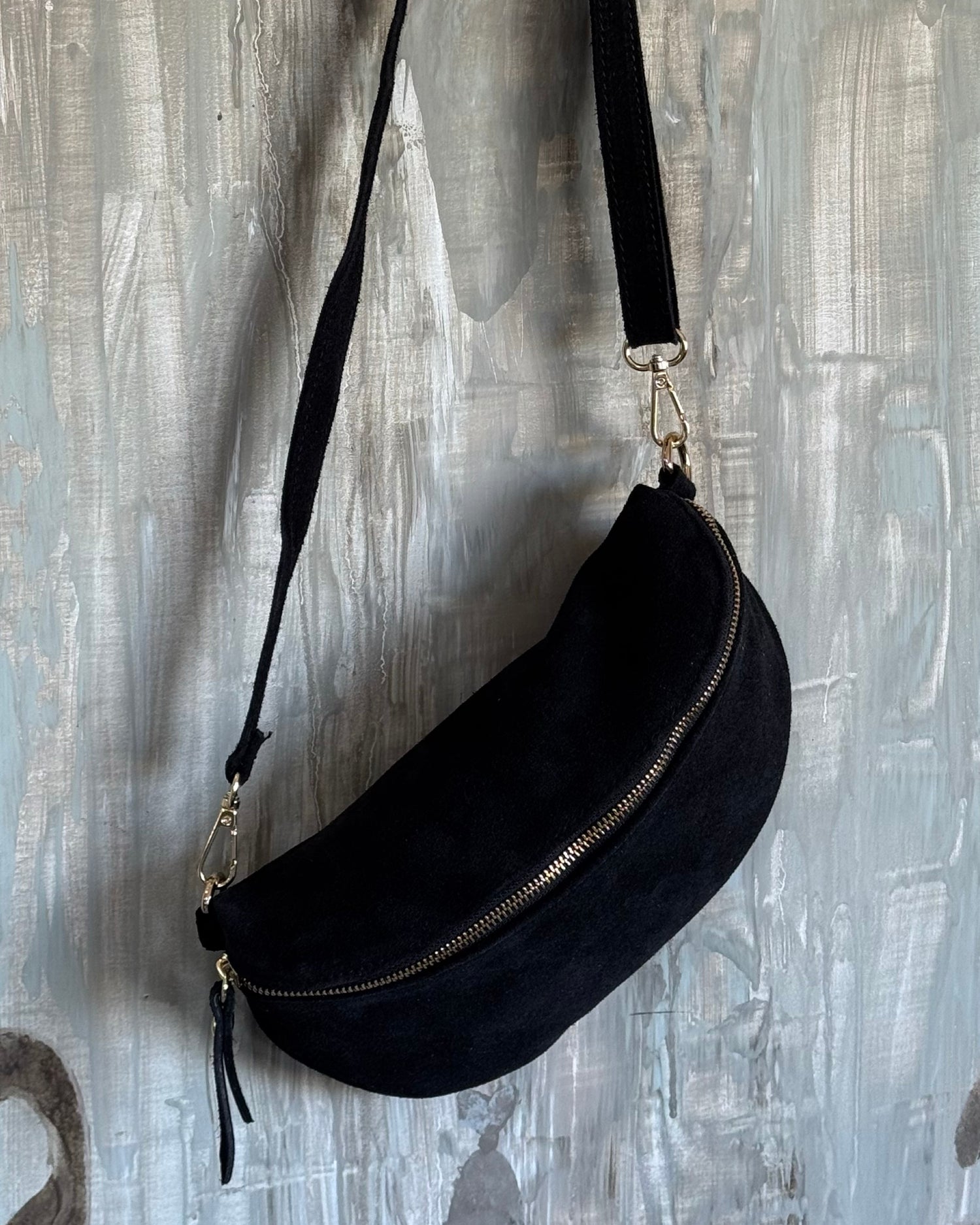 Always With Me Suede Sling Bag | Black