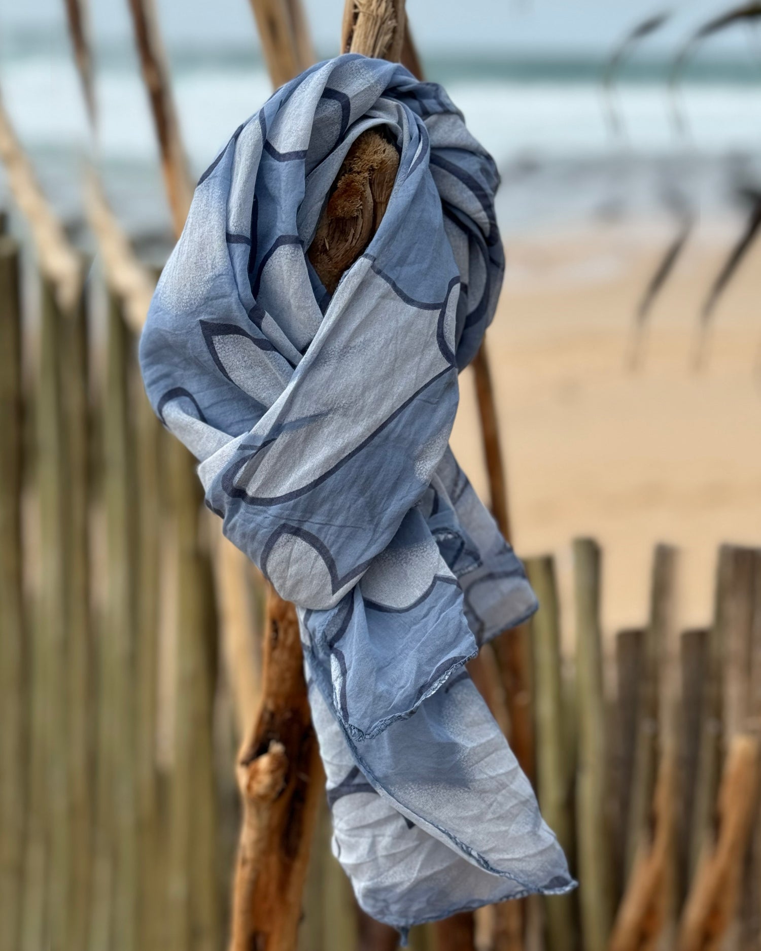 Daisy Flower Scarf | Blue