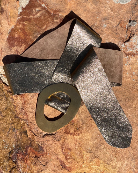 Michellie Leather Belt | Bronze