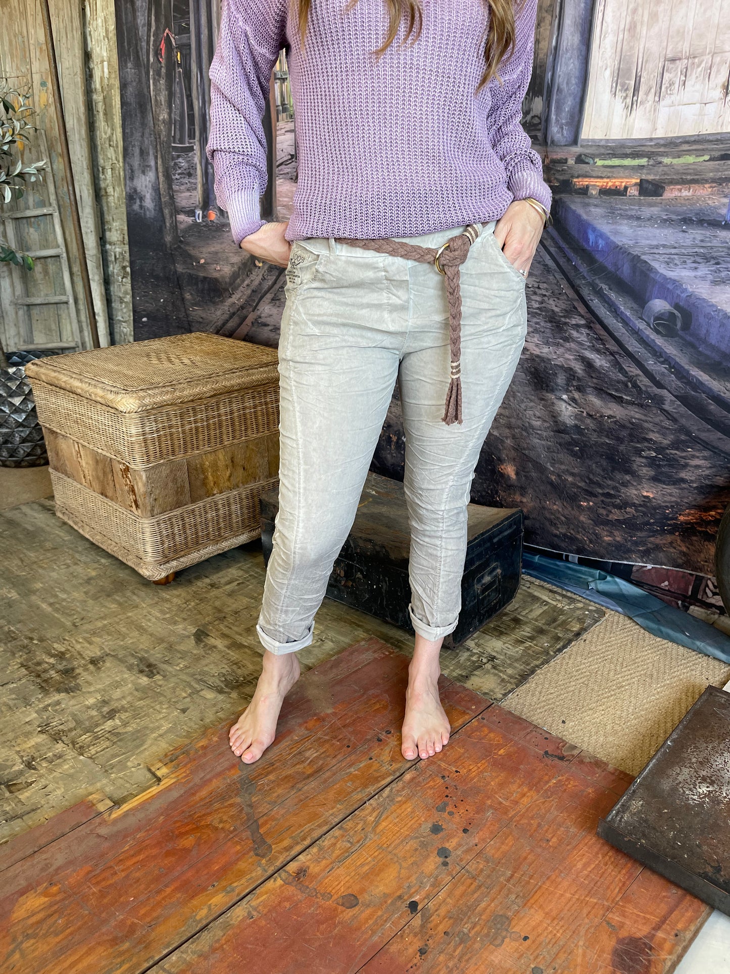 Timeless Twist Drawstring Pants | Blush