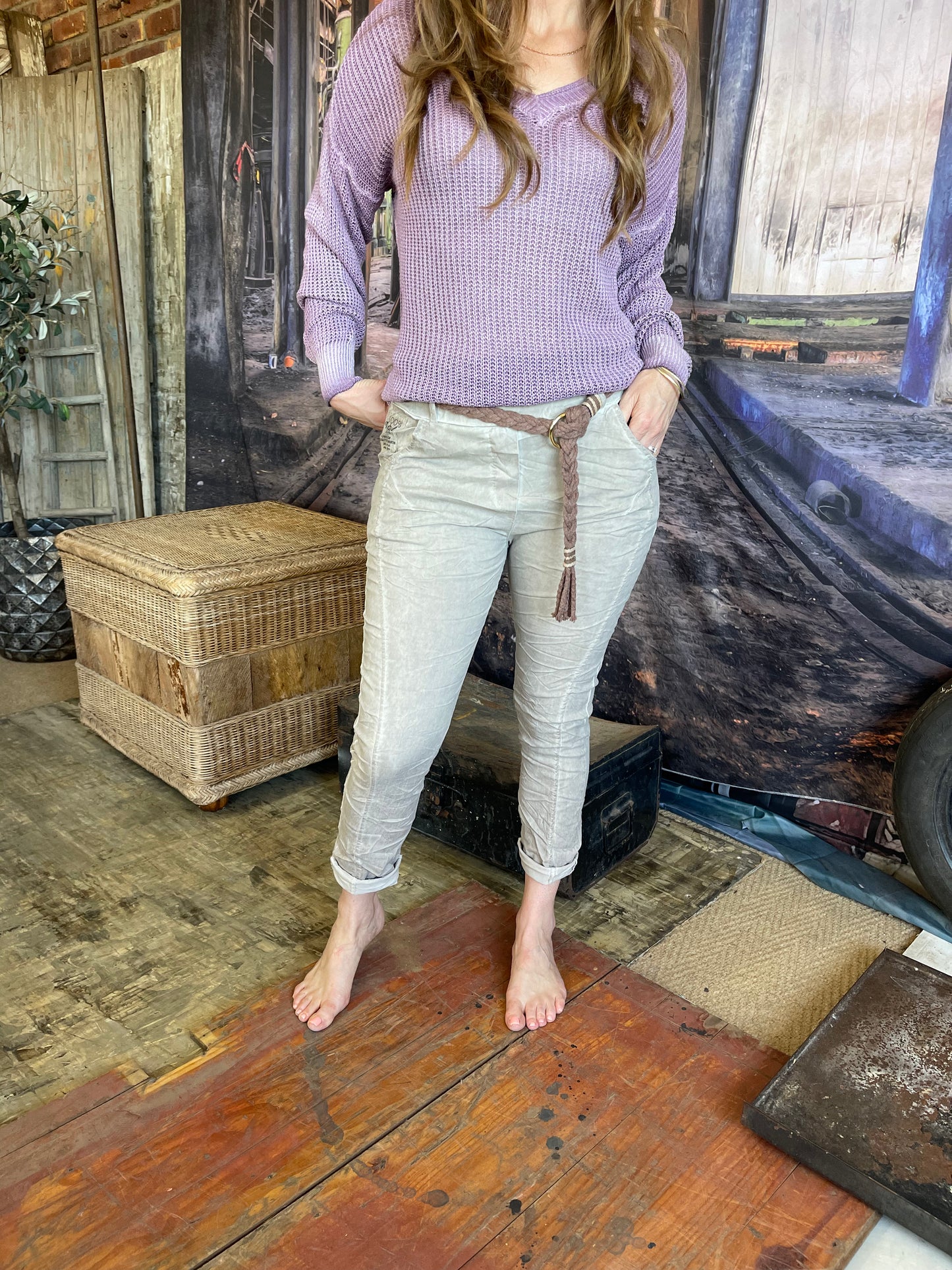 Timeless Twist Drawstring Pants | Blush