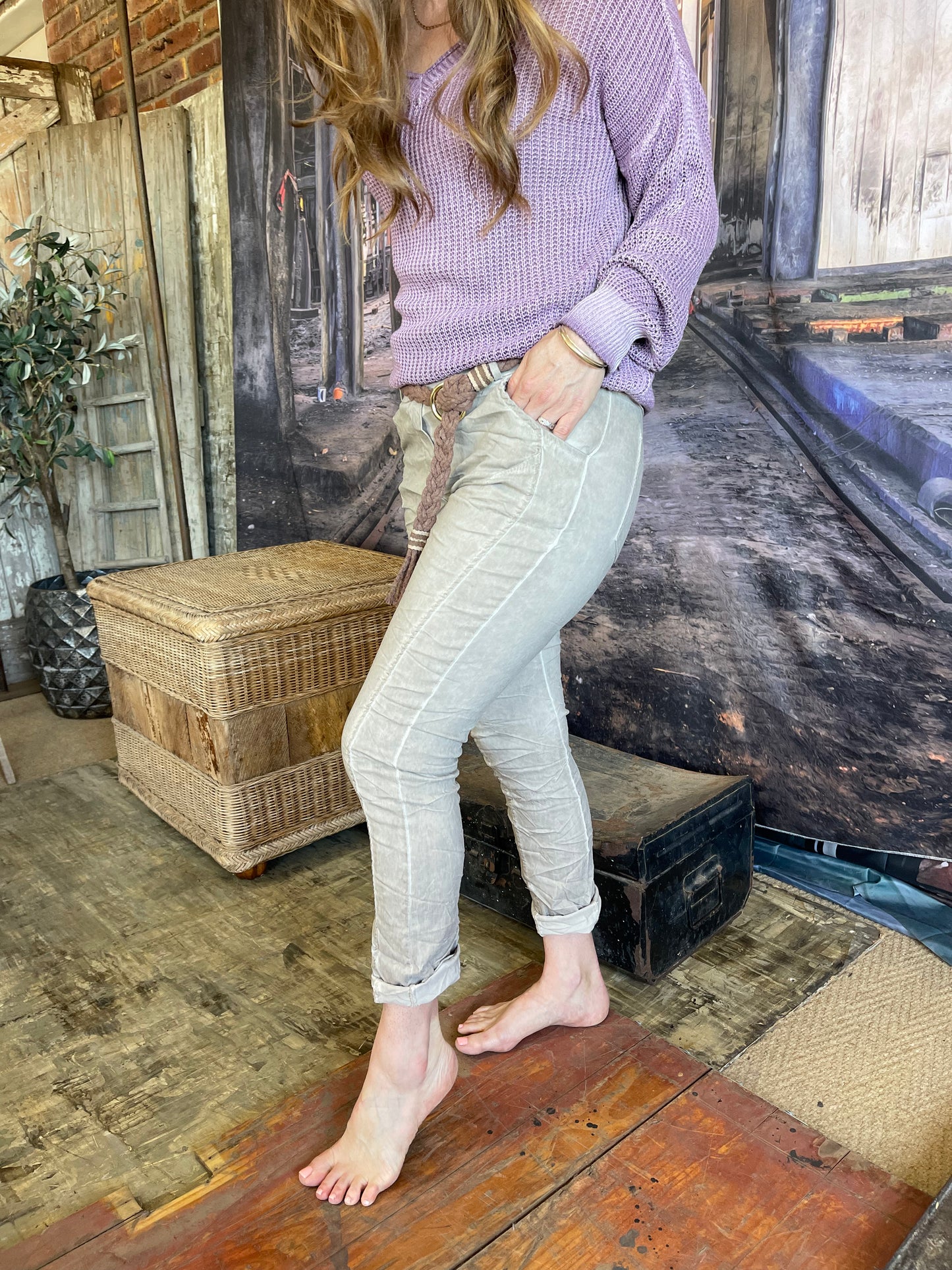 Timeless Twist Drawstring Pants | Blush