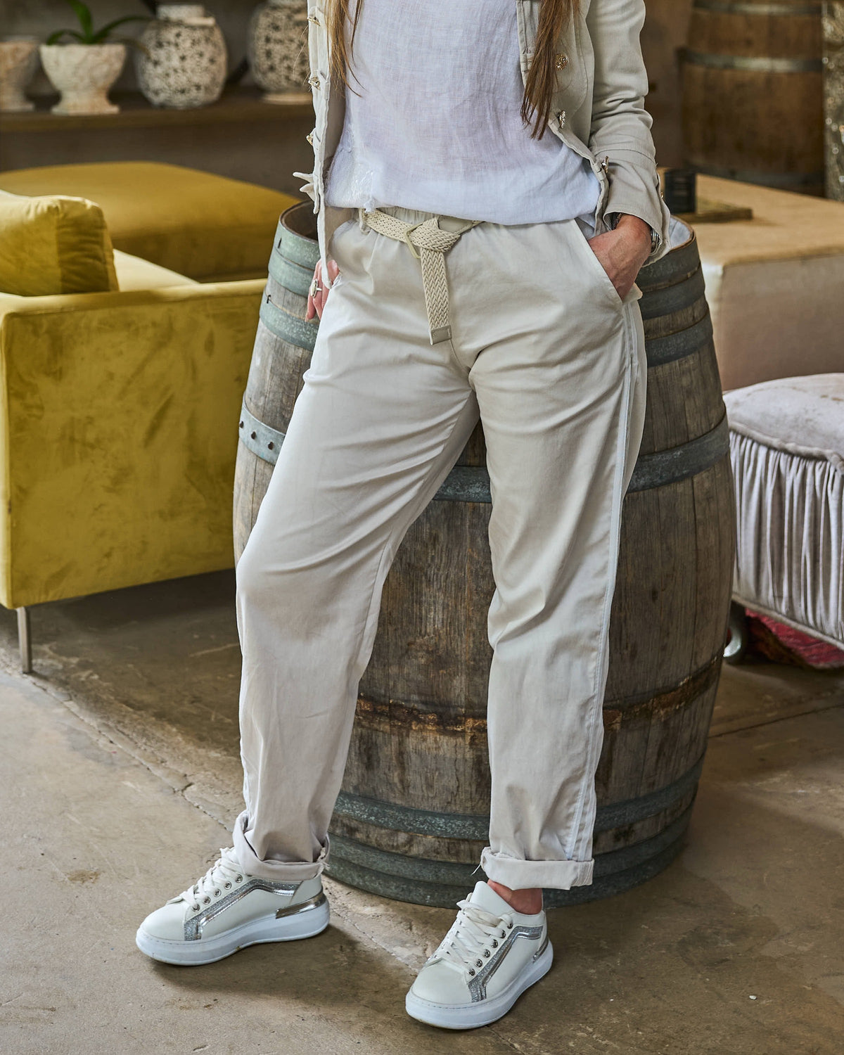 Weekend In Capri Pants | Beige