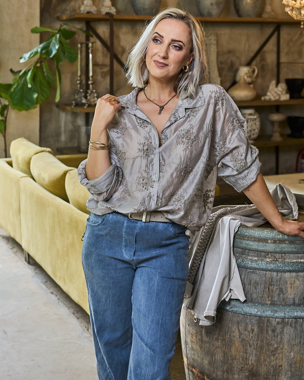 Bella Fiore Shirt | Taupe