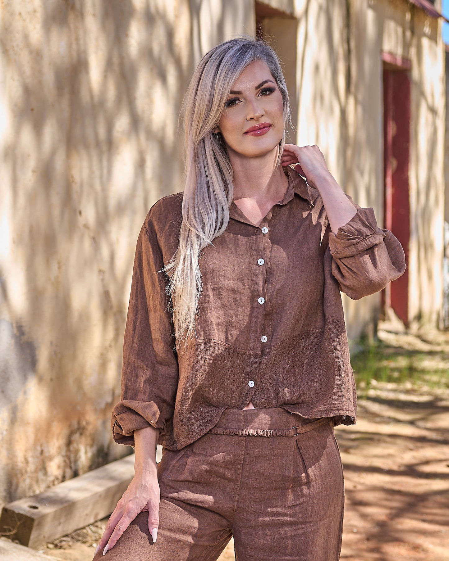 Step By Step Linen Pants | Chocolate