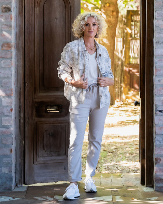 Pocket Trim Drawstring Pants | Winter Beige