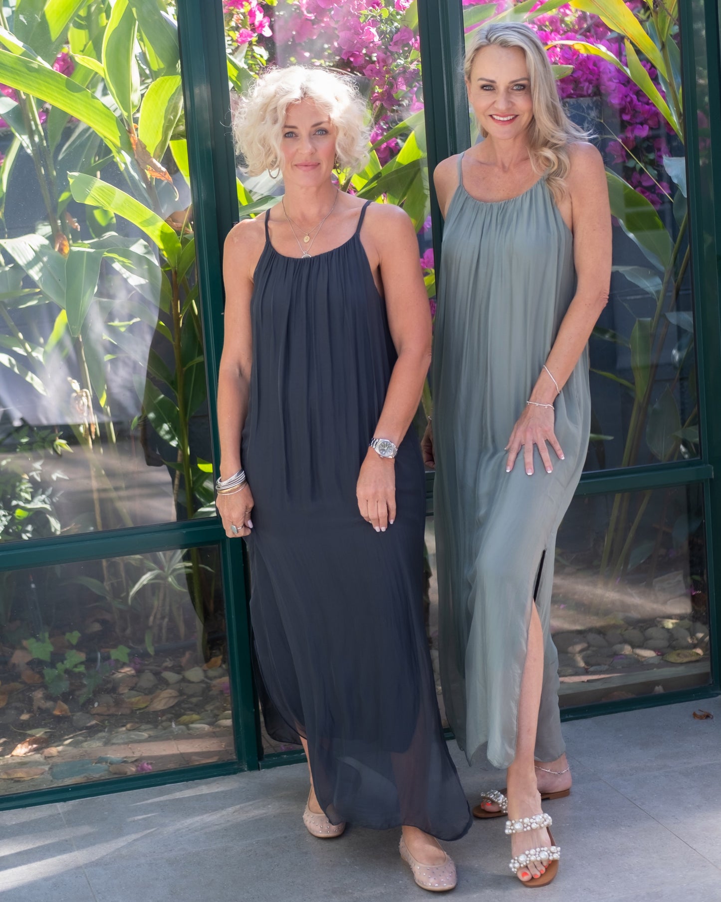 Jasmine Silk Dress | Charcoal