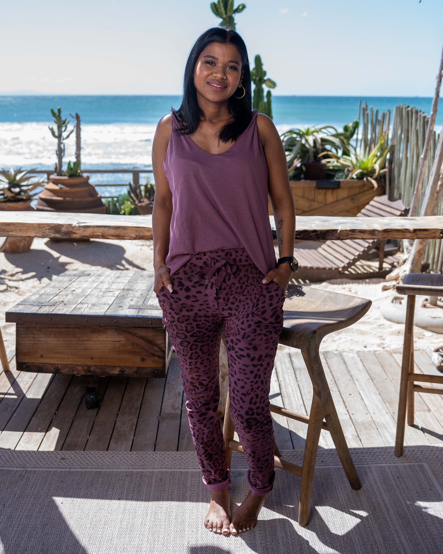 Glamour Galore Drawstring Pants | Grape