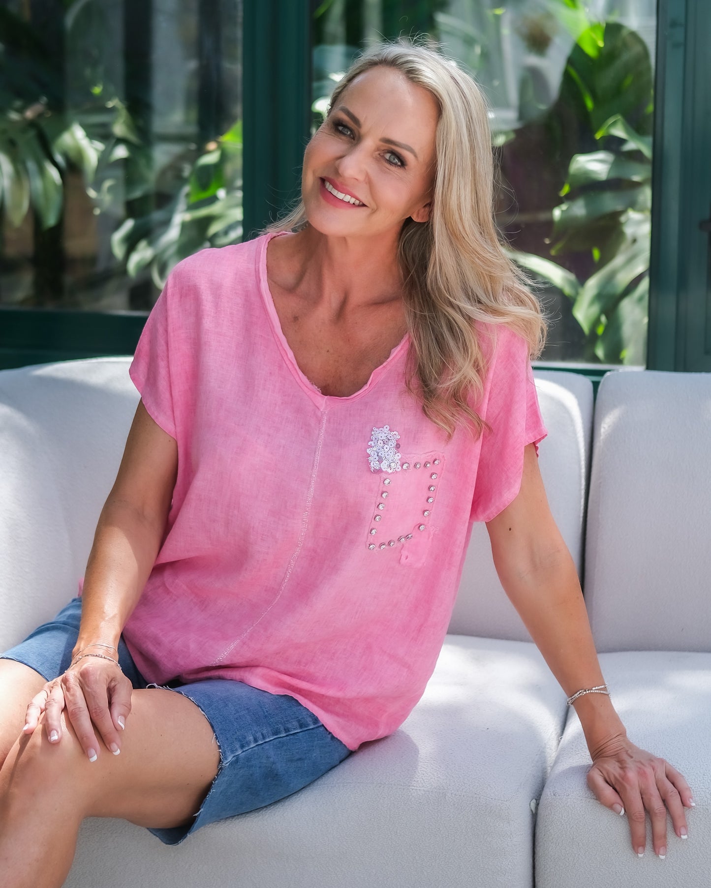 Let's Catch Up Top | Fuchsia