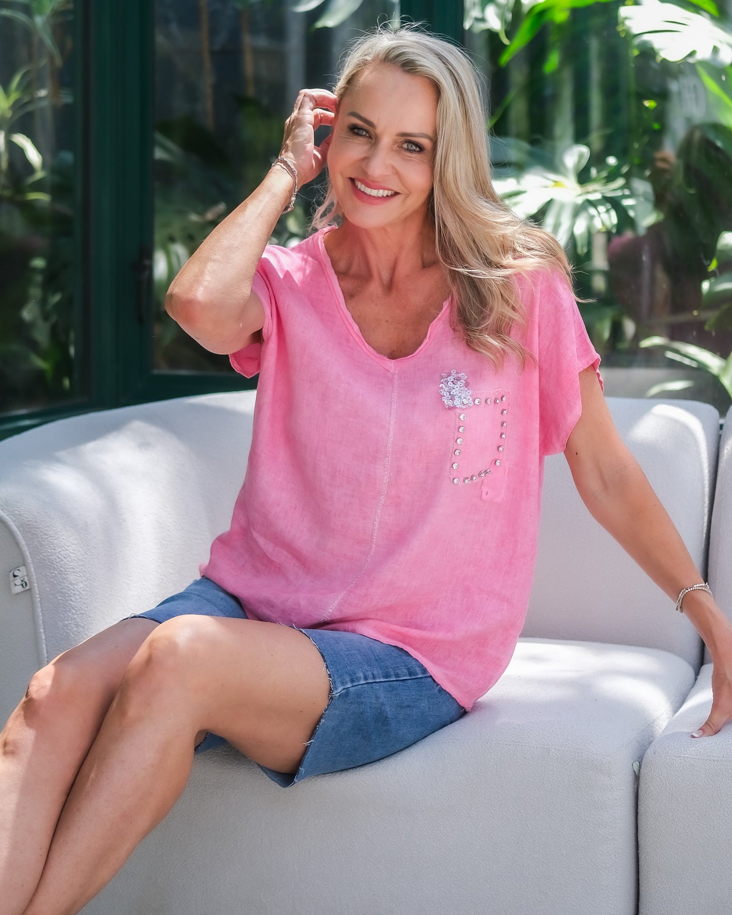 Let's Catch Up Top | Fuchsia
