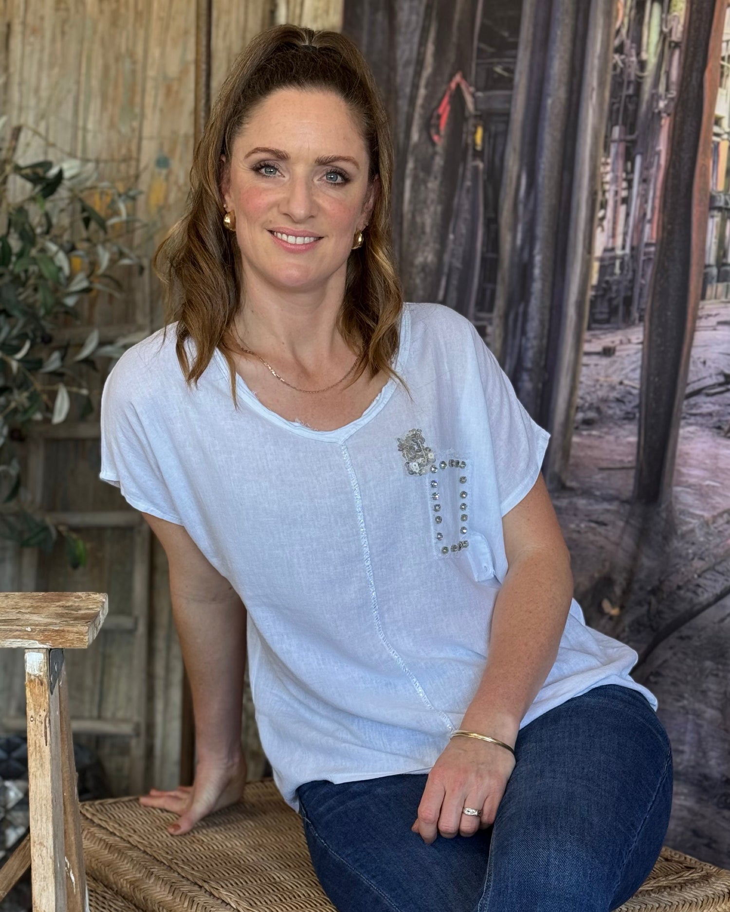 Let's Catch Up Top | White