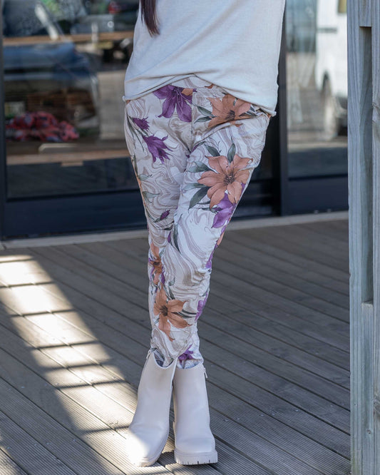 Lily Petal Drawstring Pants | Beige