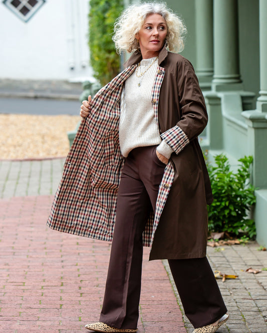 Linea Reversible Trench Coat | Brown