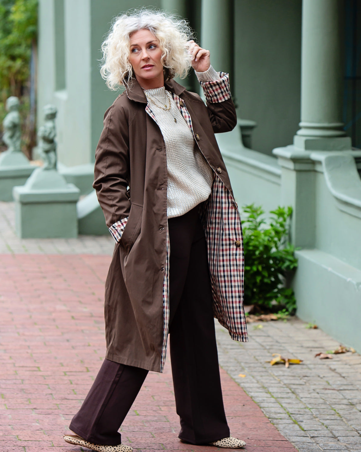 Linea Reversible Trench Coat | Brown